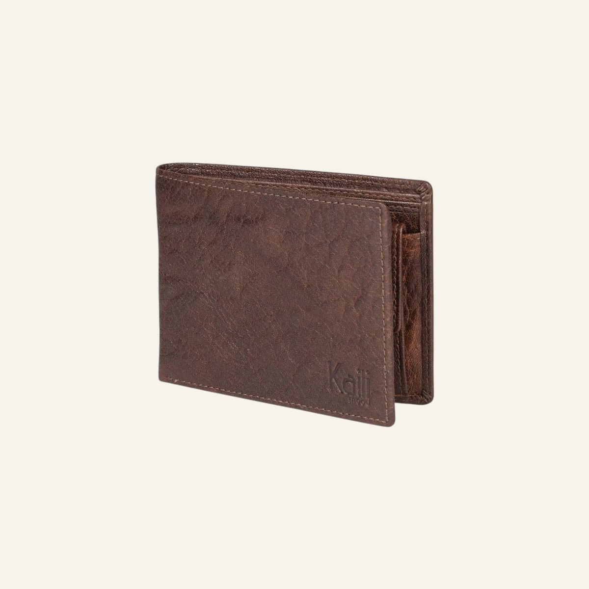 Portefeuille homme – Vintage – Cuir – Marron foncé – Image 2