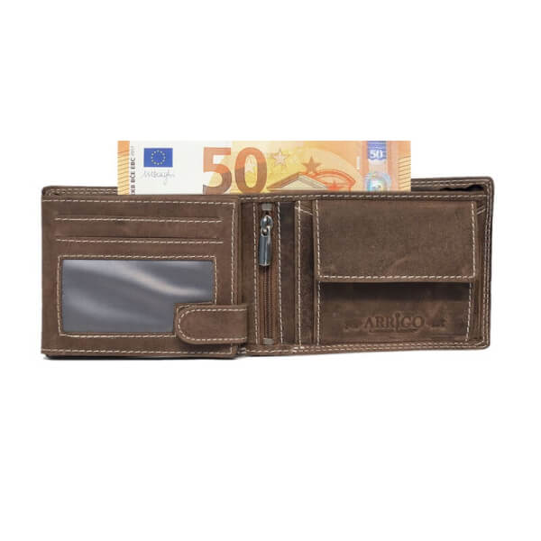 Portefeuille homme en cuir – Noir / Cognac / Marron | Marque Arrigo – Image 4